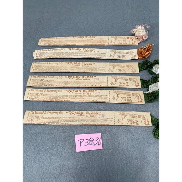 Vintage 6 Brainerd & Armstrong Co. Roman Floss Embroidery Thread Lot - Picture 6 of 6